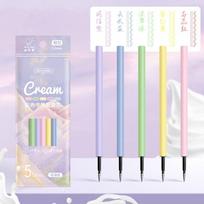 5PCS Efficient Colored Ink Pen Refills 0.5mm Nib Gel Pen Refills Morandi Color Pen Cores  Office Style A