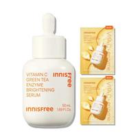 (Large Size) Vitamin C Green Tea Enzyme Blemish Toning Serum 50mL x 2 + Gel Mask 4 Sheets
