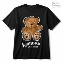 Cute Teddy Bear Graphic T Shirt Black Unisex Kawaii Bear Tee Gift Shirt L
