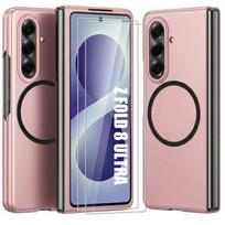 Coque pour Samsung Galaxy Z Fold 8 Ultra, Protection avec Cercle Magnétique - Rose - 2 Verres Trempés rožinė