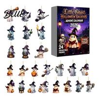 Christmas Countdown For Children Halloween Advent Calendar 2026 24-Day Box with 2D to Flat Hanging Pendant Spooky Collectible Decor for Tree Window C