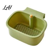Suspended Sink Drainer Hanging Strainer Basket One-Press Food Waste Catcher Anti Clogging Kitchen Basket Filter Practical Storage for And žalia