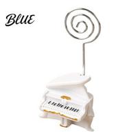 Compact Piano Desk Accessory Business Card Holder Resin Wedding Table Number Clip DIY Memo Musical Instrument Holder Photo Stand for Desk, balta