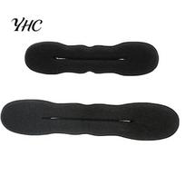 Hair Donut Bun Maker 2Pcs/Set Easy-cleaning Multifunctional Black Hairdisk Sponge Styling Tools for Girl Band