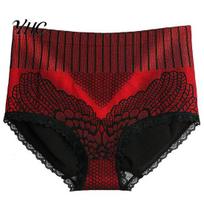 Body Shapers Briefs High Waist Butt Lifter Underwear Polyester Graphene Panties for Women XL vyno raudonos spalvos