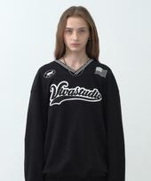 Kirsh X Viva Studio Oversized Varsity Sweatshirt [Black] Notice Details 2/001