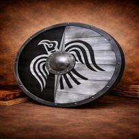 Viking Raven Shield Wall Decor 60.96 Cm Norse Odin Raven Wooden Shield, Medieval Scandinavian Warrior Décor Gift