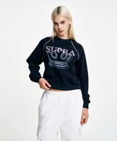 Supra Women'S Crown Graphic Crop Sweatshirt (Black) Pkd/M