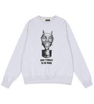 Edible Let Gas Mask Print Sweatshirt White Melange/L