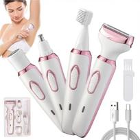 AVNISH 4-in-1 Multi Trimmer for Women Shaver Electric Facial Razor, Rechargeable Cordless Multipurpose Hair Remover Shaver Face, Leg, Eyebrow, Unde