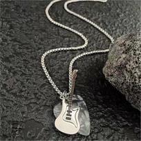 Guitar Pick Pendant Necklace for Couples One Size sidabras