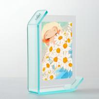 L-Shaped Multiple Sizes 6-8 Inch Colored Translucent Acrylic Photo Frame Stand for Small Cards Photos Display (as the picture,for 6 inch)