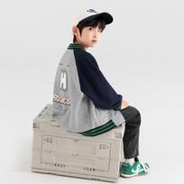 Boy's Casual Knit Baseball Jacket 120 viržių pilka spalva