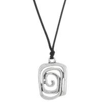 Ethnic Spiral Vortex Pendant Necklace for Women Men Vintage Hand-woven Leather Rope Chain Chokers Ethnic Y2K Jewelry Accessories