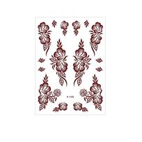 Lace Fake Tattoo Henna Tattoo Stickers Red Mehndi Stickers Red Henna Tattoo Decals  India Mehndi W 1428S