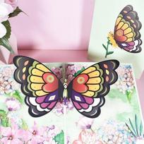 Kartka pocztowa okolicznościowa 3d pop-up piękny motyl