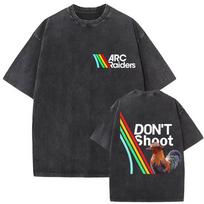 Arc Raiders Don't Shoot Funny Meme T Shirt Men's Women Harajuku Oversized Cotton T-shirts Summer Clothing Vintage Washed T-shirt S įvairiaspalvis
