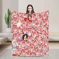 Haru Urara Umamusume Anime Print Blanket Quality Warm Soft Throw Blanket Spring Travel Couch Bed Print Bedspread Size: 75*100cm, Weight: 230 GSM
