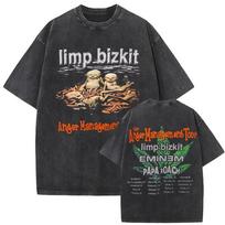 Y2k Marškinėliai Unisex Drabužiai Skalbti Vintažiniai Roko Grupė Limp Bizkit Albumo Grafika 2026 Unisex Drabužiai Marškinėliai Vyriški Grafiniai Marškinėliai Y2K S įvairiaspalvis
