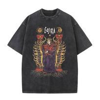 Plauti vintažiniai metalo roko grupės „Gojira“ marškinėliai, „Magma“ marškinėliai, „Fortitude“ marškinėliai, vyriški moteriški madingi dideli marškinėliai, gatvės stilius S įvairiaspalvis