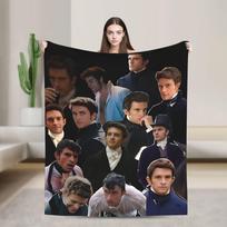 Jonathan Bailey Actor Blankets Comedy Fleece Vintage Soft Throw Blankets for Home Spring Autumn Size: 75*100cm, Weight: 230 GSM