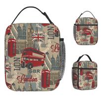 Britain Lunch Bag Funny Lunch Box For Unisex Travel Portable Insulated Cooler Bag Oxford Custom Thermal Tote Handbags One Size