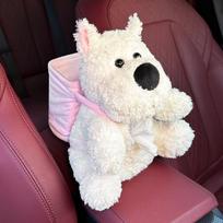 Universal Cute Animal Plush Dog Car Trash Bin and Tissue Storage Bag for Car Interior Manufacturer Direct 4Y Gold Supplier 28*17cm