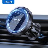 TOPK Strong Magnetic Car Phone Holder for MagSafe, 360° Rotatable Car Mount Dashboard & Air Vent for iPhone 15 14 13 & Android For Air Vent