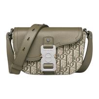 DIOR Balnelio Audinys Su Rūšimi Karvės Oda Balnelio Rankinė Per Petį Crossbody Sankabėlė Mini Vyriška Chaki Basic Set (Bag + Dustproof Bag) chaki