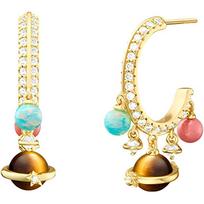 Lola Rose jade earrings [Colorful spring outing] Heliocentric series three-color planet earrings, 925 sterling silver #lucky tiger eye stone LR60625 sidabras