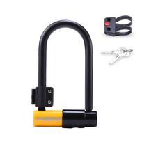 Motorcycle Lock Anti Theft Car System U Lock Bick Scooter Accessories Polish Key Bicycle Lock With Steel Cable Mounting Bracket Only Lock