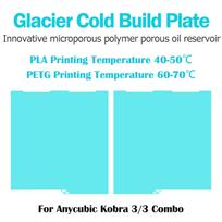 Glacier Cold Printing Plate For Anycubic Kobra 3/Kobra 3 Combo/Kobra S1C/Kobra X High Viscosity Two Side Printing KX Build Plate 256x268mm
