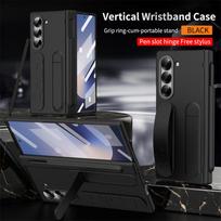 For Samsung Galaxy Z Fold 7 6 5 3 4 Case Magnetic Hinge Wristband Pen Slot Screen Glass Protective Bracket Cover For Z Fold 6 7 Opp Bag&For Galaxy Z Fold4 juoda