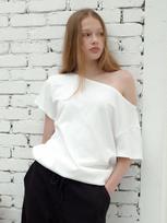 Heatherment Summer Off-Shoulder Sweat Top (White) White/Os