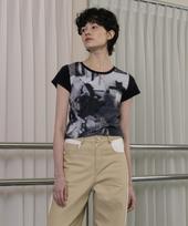 The Rocket R Mosaic Half T-Shirt_Black Black/S