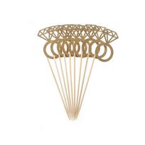 20pcs High Quality Craft Birthday Cupcake Toppers Picks Cake Decor Glitter Diamond Ring