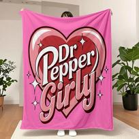 Dr. Pepper Soft Flannel Throw Blanket - Cozy Warm For Couch Bed Office Travel - Perfect Gift For Christmas Custom Blankets Size: 75*100cm, Weight: 230 GSM