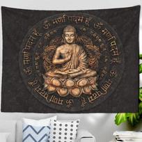 Buddha Om Mani Padme Hum Tapestry Spiritual Wall Hanging Aesthetic Decor for Bedroom Living Room 100X70CM