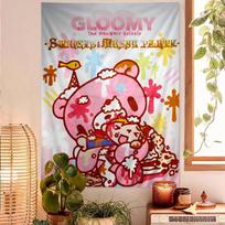 Cartoon G-Gloomy Bear Printed Large Wall Tapestry Buddha Wall Decoration Witchcraft Bohemian Hippie Decor 100X70CM