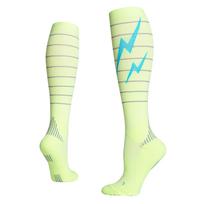 Second-level Pressure Sports Compression Socks Terry Sole Non-Slip Wear-Resistant Anti-Friction Long Tube Nylon Youth ODM S fluorescencinė žalia spalva