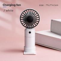Mini nešiojamas ventiliatorius su pagrindiniu High Wind 3 pavarų rankiniu ventiliatoriumi USB įkraunamas kišeninis ventiliatorius, tinkamas studentams stovyklauti lauke <1050MM balta