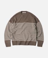 Prism Works Wool Stripe Relax Knit _ Beige Beige/L