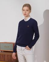 Us Polo Assn Cotton Long Sleeve Cable Round Knit_Navy Navy/100