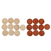 20 vienetų medinio akmens pagrindo tuščias apvalus pakabukas kabošono nustatymai 30mm 30mm beige