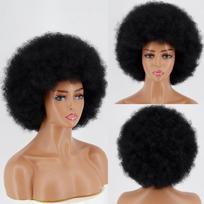 MERISIHAIR trumpi afro perukai Juodas natūralus sintetinis perukas moterims, karščiui atsparus pluoštas afroamerikietiškas garbanotas perukas