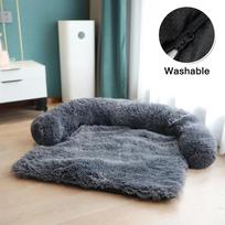 Large Round Comfortable Plush Kennel Plush Blanket Dual-use One Pet Kennel Dog Sofa Bed Pet Supplies Washable Soft Warm Nest Bed XS 40X60X60CM