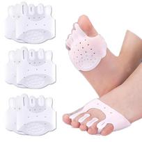 3 Pairs Five-Hole Metatarsal Pads - Silicone Foot Pads for Toe Alignment, Pain Relief & Comfort for Metatarsalgia, Neuroma & Bunions 3 pairs balta