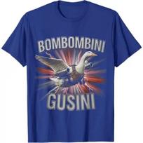 Bombombini Gusini Juokingas Itališkas Smegenų puvimo Memas Bootleg Marškinėliai Humoras Brr Brr Patapim Y2k Grafiniai Marškinėliai Apranga Trumpomis Rankovėmis Palaidinės S mėlyna
