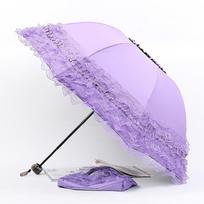 Foldable Lace Umbrella for Women Anti-UV Sun Protection Umbrella for Sunny and Rainy Female Parasol Sunshade violetinė