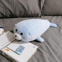 50cm-90cm Cute Seal Plush Toy Soft Sea World Animal Soft Stuffed Sea Lion Plush Doll Sleeping Pillow Children Birthday Gift 50cm white